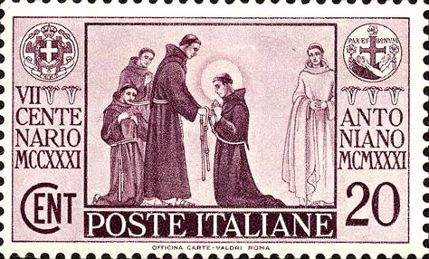 Un francobollo per sant’Antonio di Padova nell’ottavo centenario del suo arrivo in Italia