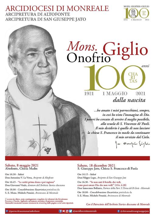 la Diocesi di Monreale celebra il centenario della nascita di Mons. Giglio