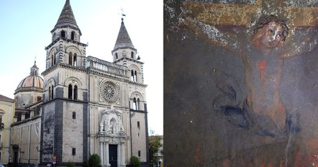 Cattedrale Acireale,scoperte cripta e affresco Gesù in croce