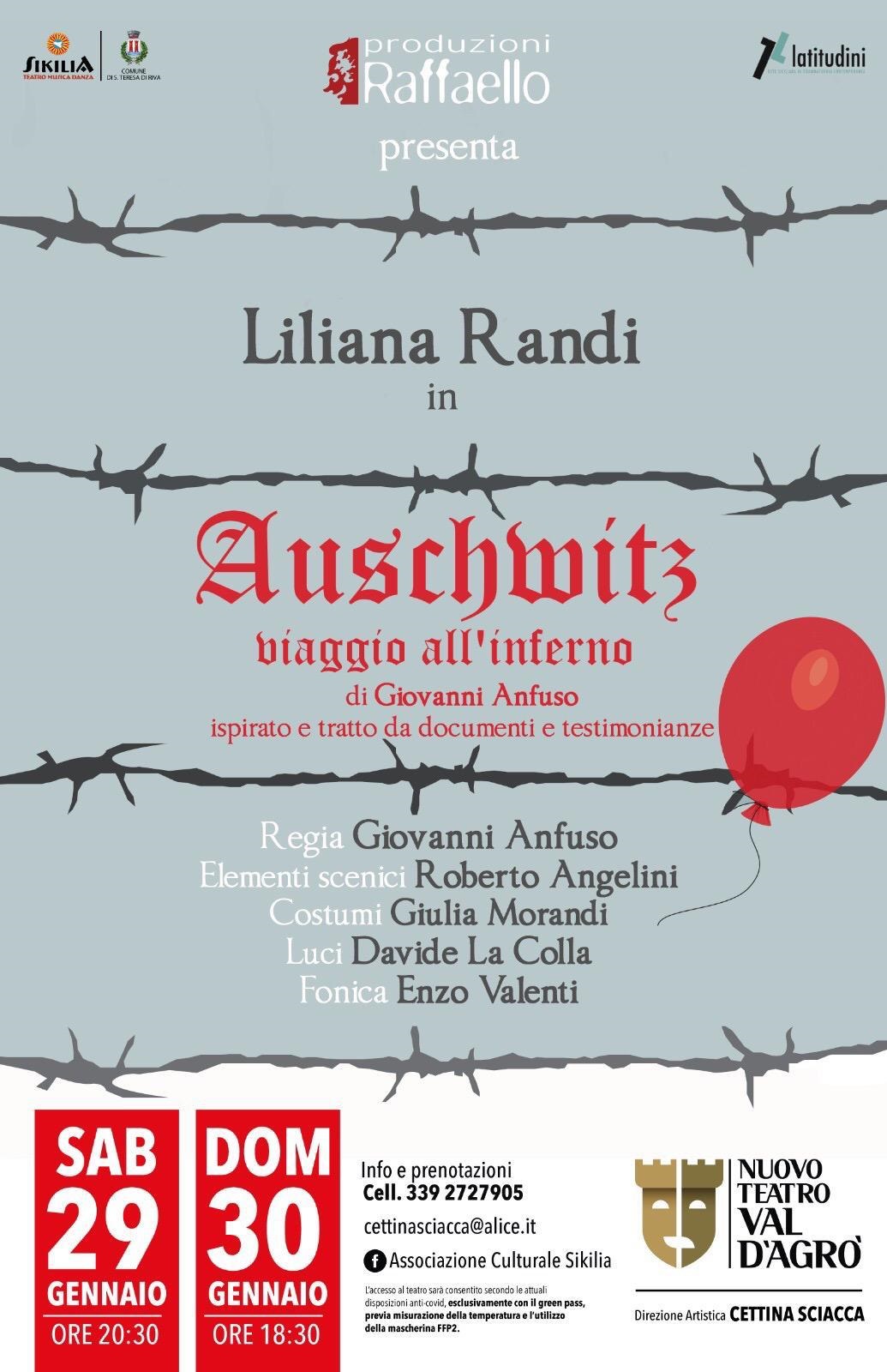 Teatro, Giorno della memoria: in Sicilia il monologo “Auschwitz: viaggio all’inferno”