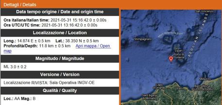 Terremoti: scossa magnitudo 3.0 al largo di Vulcano, avvertito nell’isola di Lipari