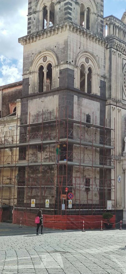 Acireale, iniziati i lavori della facciata della Basilica Cattedrale